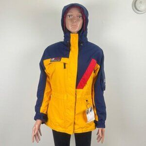 Obermeyer Sport Stabilizer Winter Ski Snow Hooded Jacket Color Block Vintage 90'